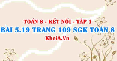 Bài 5.19 trang 109 SGK Toán 8 tập 1 Kết nối tri thức